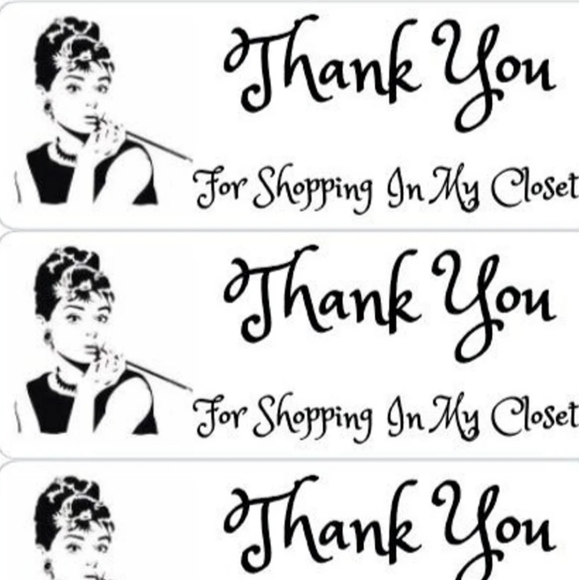 Thank You Stickers Celebrity Audrey Hepburn Label - Picture 1 of 1